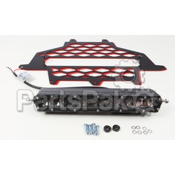 Modquad RZR-FGLS-XP-RD; 2-Panel Front Grill Black / Red With 10-inch Light Bar