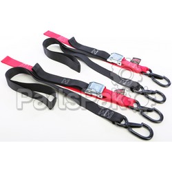 Powertye 29621-S; Fat Straps W / Soft Tye & Hooks Black / Red 1.5-inch X6'; 2-WPS-29-1180