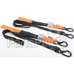 Powertye 29629-S; Fat Straps W / Soft Tye & Hooks Black / Orange 1.5-inch X6'