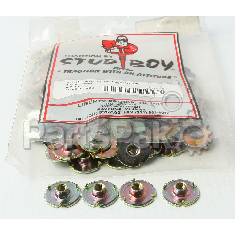 Stud Boy 2020-P3; T-Nuts- 1 Inch X 7Mm- 96-Packg