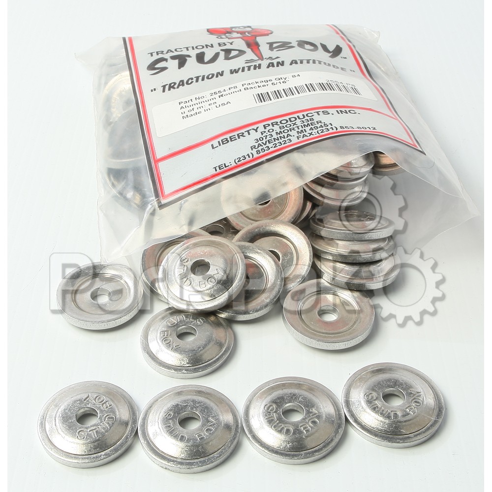 Stud Boy 2554-P8; Power Plate Round Backers 84-Pack
