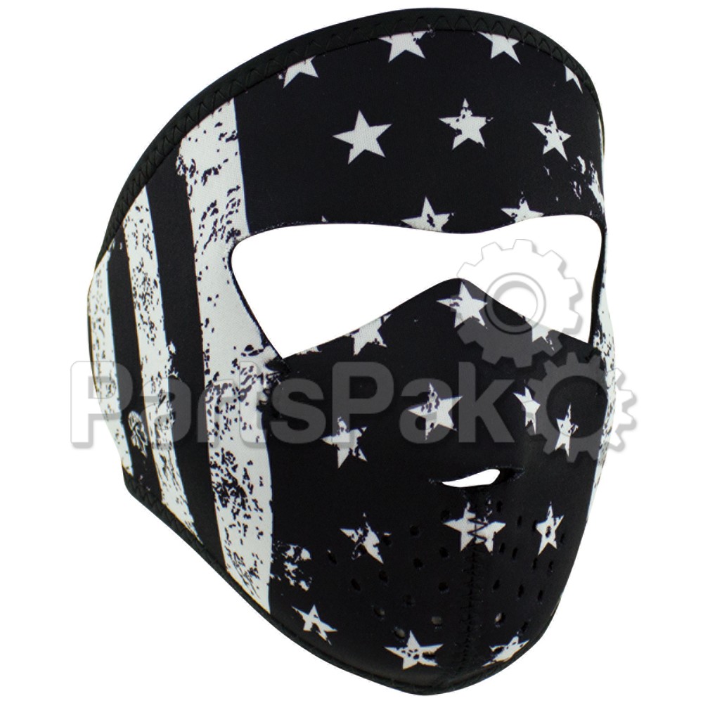 Zan WNFMS091; Neoprene Small Mask Black White Flag
