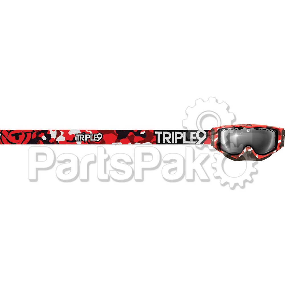 Triple 9 37-2359; Goggle Switch Red / White Camo / Chrome / Rose Lens