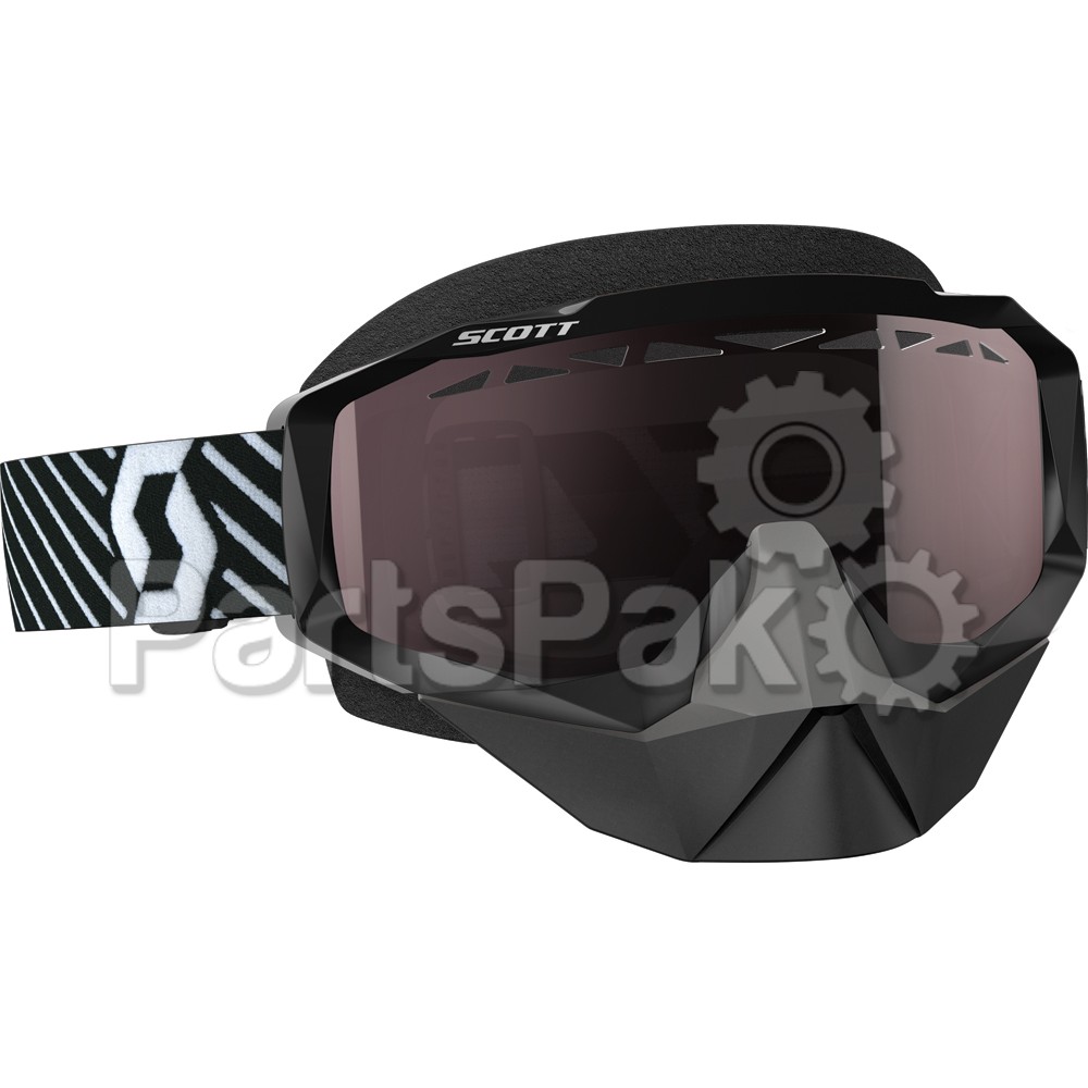 Scott 221334-3606108; Goggle Hustle Sno Black / White Amp Sil Chrome Lens