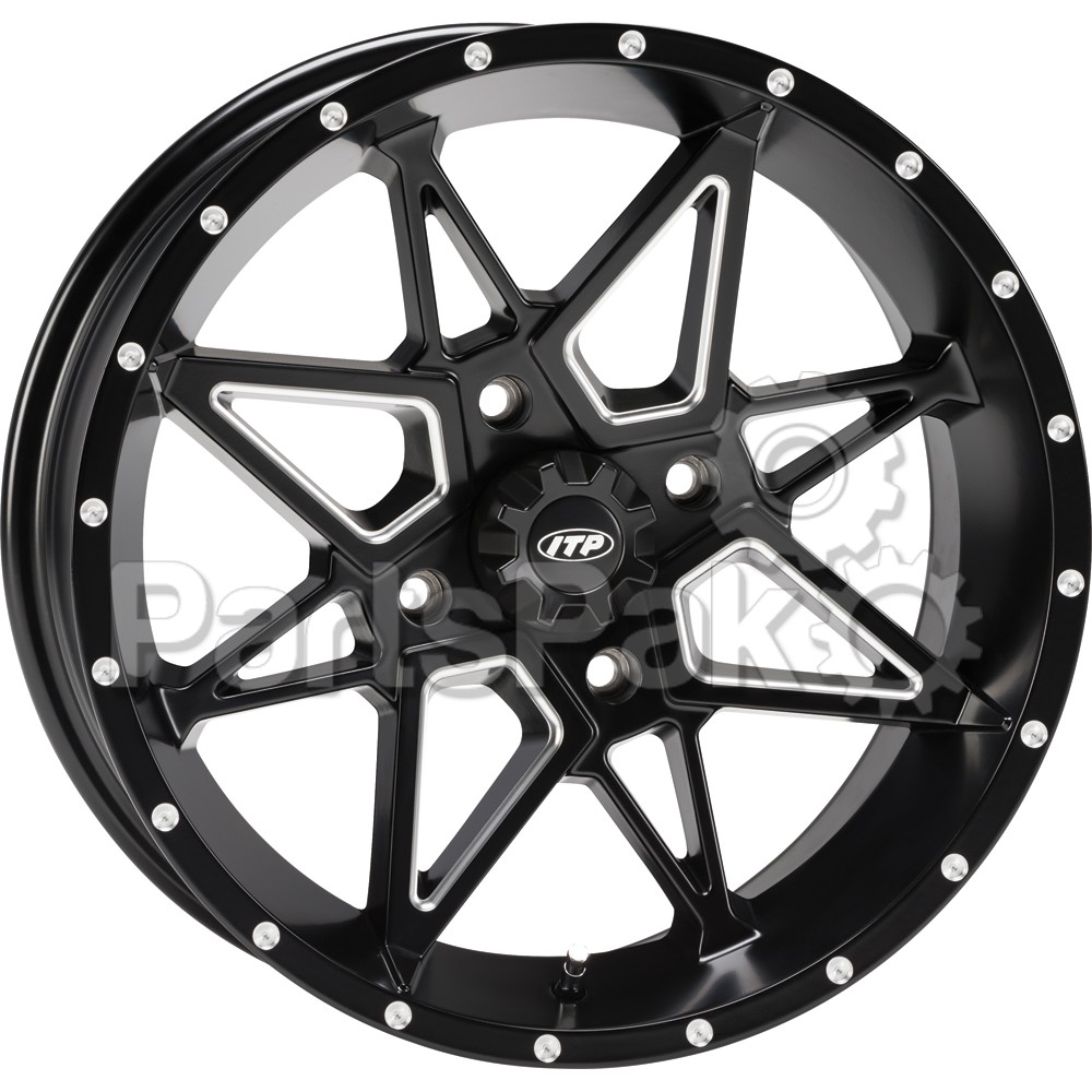 ITP (Industrial Tire Products) 1421952727B; Wheel, Tornado 14X7 4/156 4+3 Matte Black / Mac