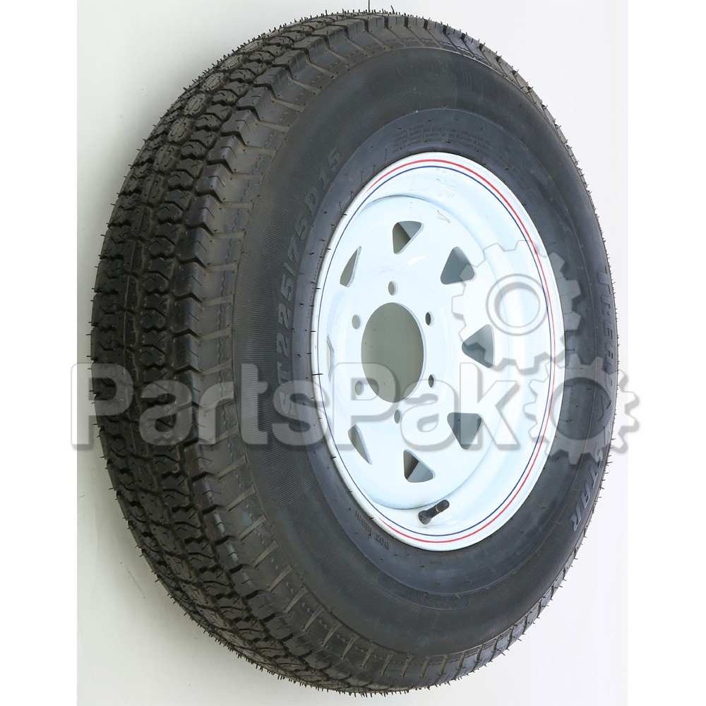 AWC TA2056060-71BH78D; Trailer Tire / Rim Assembly White 15X6 6 On 5.5/H78-15 -D-