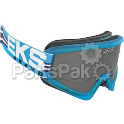 EKS Brand 067-10370; Flat Out Mirror Goggle Cyan Blue / White / Silver