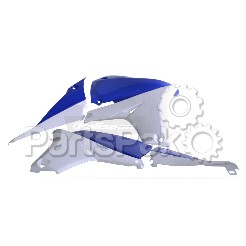Polisport 8413800007; (Pair) Radiator Shrouds Blue / White Yz450F