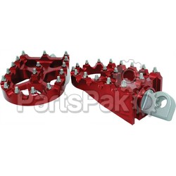 Flo Motorsports FPEG-800R; Moto Sytle Footpeg Set Red 2-inchX3.125-inch; 2-WPS-122-8062