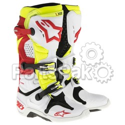 Alpinestars 2010014-236-10; Tech 10 Boots White / Red / Yellow Size 10