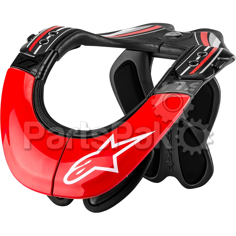 Alpinestars 6500014-1430-LXL; Bns Tech Carbon Neck Support Anthracite / Red / White Lg-Xl