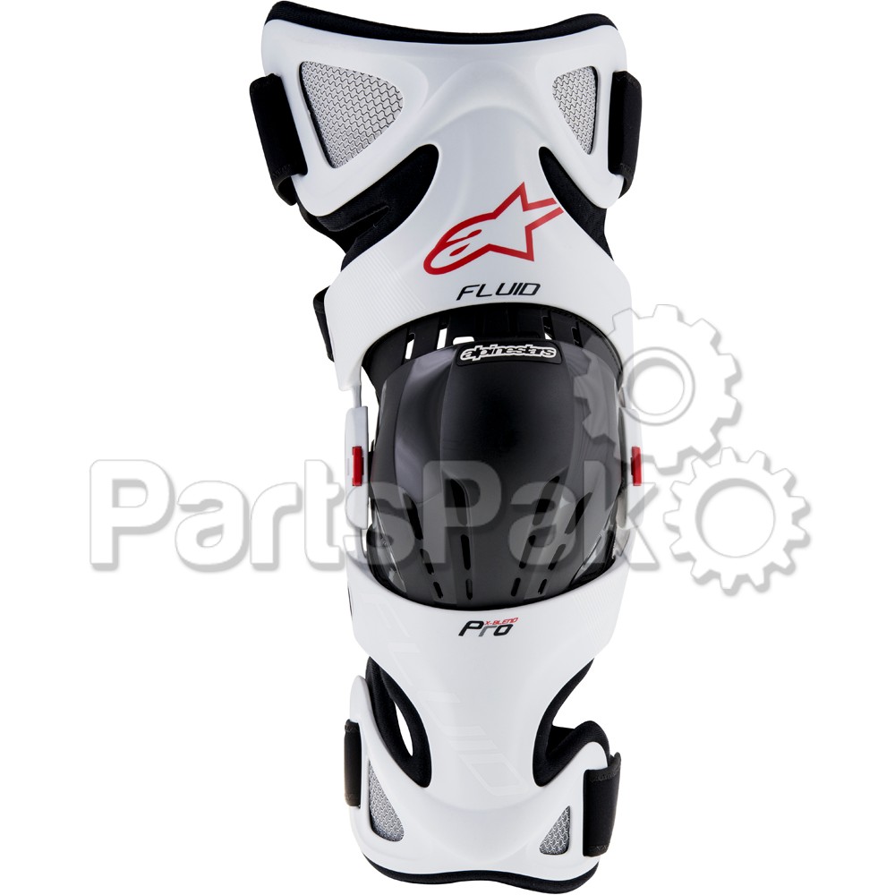 Alpinestars 6501316-213-LXX; Fluid Pro Knee Brace Set White / Black / Red Xl / 2X