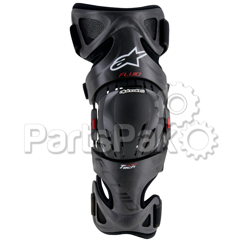 Alpinestars 6500717-1430-L-2X; Fluid Tech Carbon Knee Brace Set Black / Red / White Xl-2X