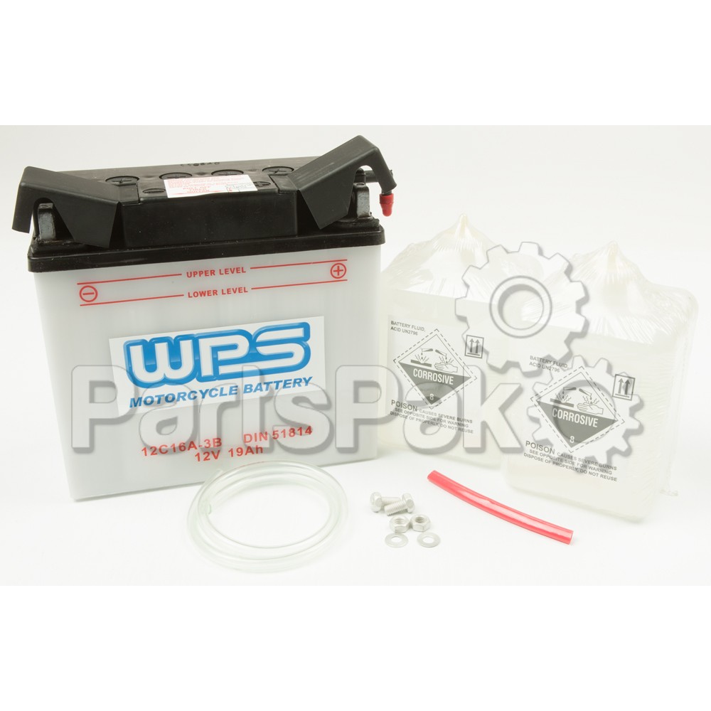 WPS - Western Power Sports 12C16A-3B; 12V Battery W / Acid 12C16A-3B