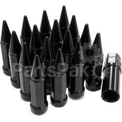 Sedona ALUG-SB-13BX; Spike Lug Nut 3/8-inch -24 60' Black Tapered W / Key; 2-WPS-570-0101