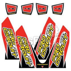 Pro Circuit DC14T6-CRF; T-6 Wrap / End Cap Decals Crf Replacement Muffler Stickers