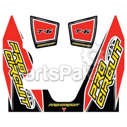Pro Circuit DC14T6-YZ450F; T-6 Wrap / End Cap Decal Yz450F Replacement Muffler Stickers