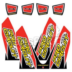 Pro Circuit DC14TI6-CRF; T-6 Wrap / End Cap Decals Replacement Muffler Stickers