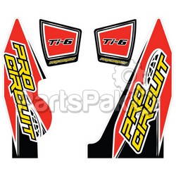 Pro Circuit DC14TI6-YZ250F; T-6 Wrap / End Cap Decal Yz250F Replacement Muffler Stickers; 2-WPS-794-9053
