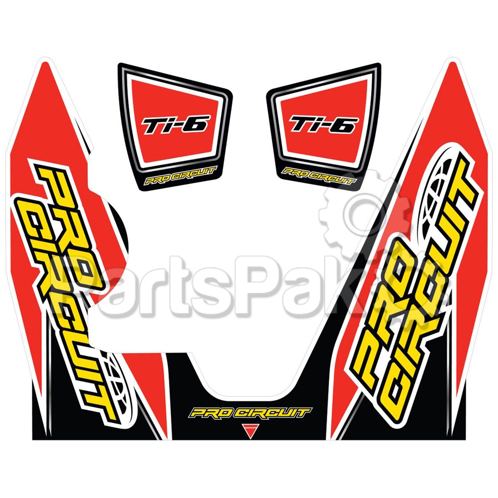 Pro Circuit DC14TI6-YZ450F; T-6 Wrap / End Cap Decal Yz450F Replacement Muffler Stickers