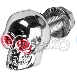 Harddrive H040078; Lighted Skull Lic Plate Screw Red; 2-WPS-820-55551