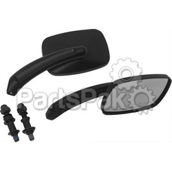 Harddrive 18-138; Rectangle Custom Cast Mirror Black; 2-WPS-820-56003