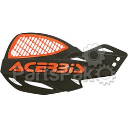 Acerbis 2072671009; Uniko Vented Handguards Black / Orange; 2-WPS-20726-71009