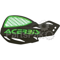Acerbis 2072671043; Uniko Vented Handguards Black / Green; 2-WPS-20726-71043