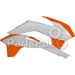 Acerbis 2314251088; Radiator Shrouds White / Orange; 2-WPS-23142-51088