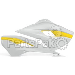 Acerbis 2393411070; Radiator Shrouds White / Yellow; 2-WPS-23934-11070