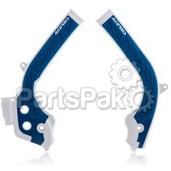 Acerbis 2449531029; X-Grip Frame Guard White / Blue; 2-WPS-24495-31029