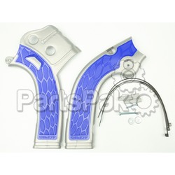 Acerbis 2464741404; X-Grip Frame Guard Silver / Blue; 2-WPS-24647-41404