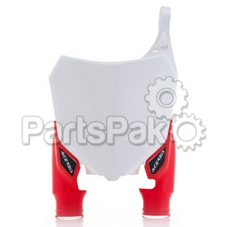 Acerbis 2527411030; Front Number Plate White / Red; 2-WPS-25274-11030