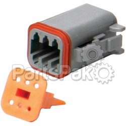 Novello DN-6P; 6 Pin - Male Connector Plug Gray