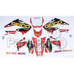 D'Cor Visuals 20-10-726; 16 Geico Fits Honda Complete Graphic Kit White