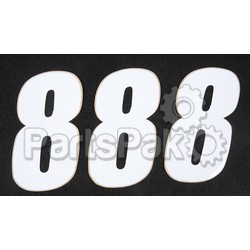 D'Cor Visuals 45-14-8; Number 8 White 4-inch 3-Pack; 2-WPS-862-148