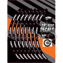 D'Cor Visuals 40-80-203; Rim Decals 19-inch Fits KTM Logo Rear; 2-WPS-862-9005