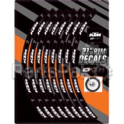 D'Cor Visuals 40-80-204; Rim Decals 21-inch Fits KTM Logo Front; 2-WPS-862-9006