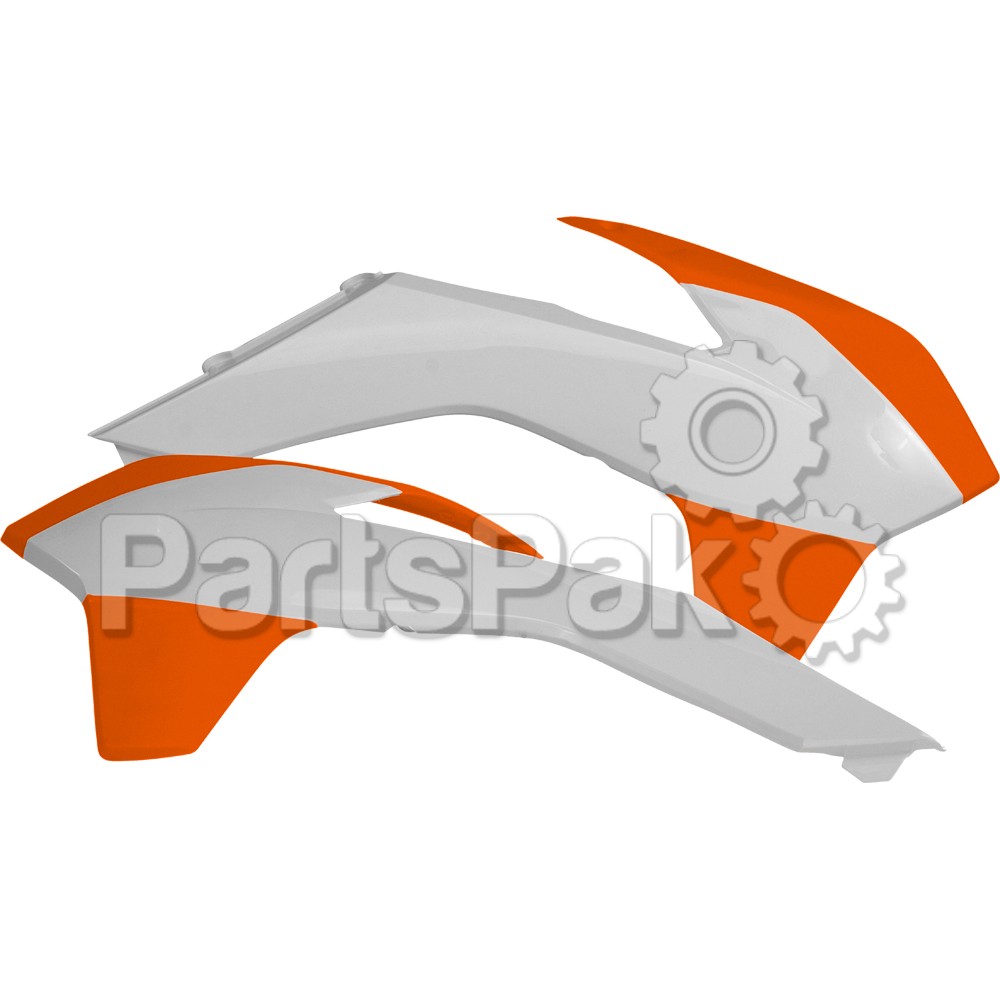 Acerbis 2314251088; Radiator Shrouds White / Orange