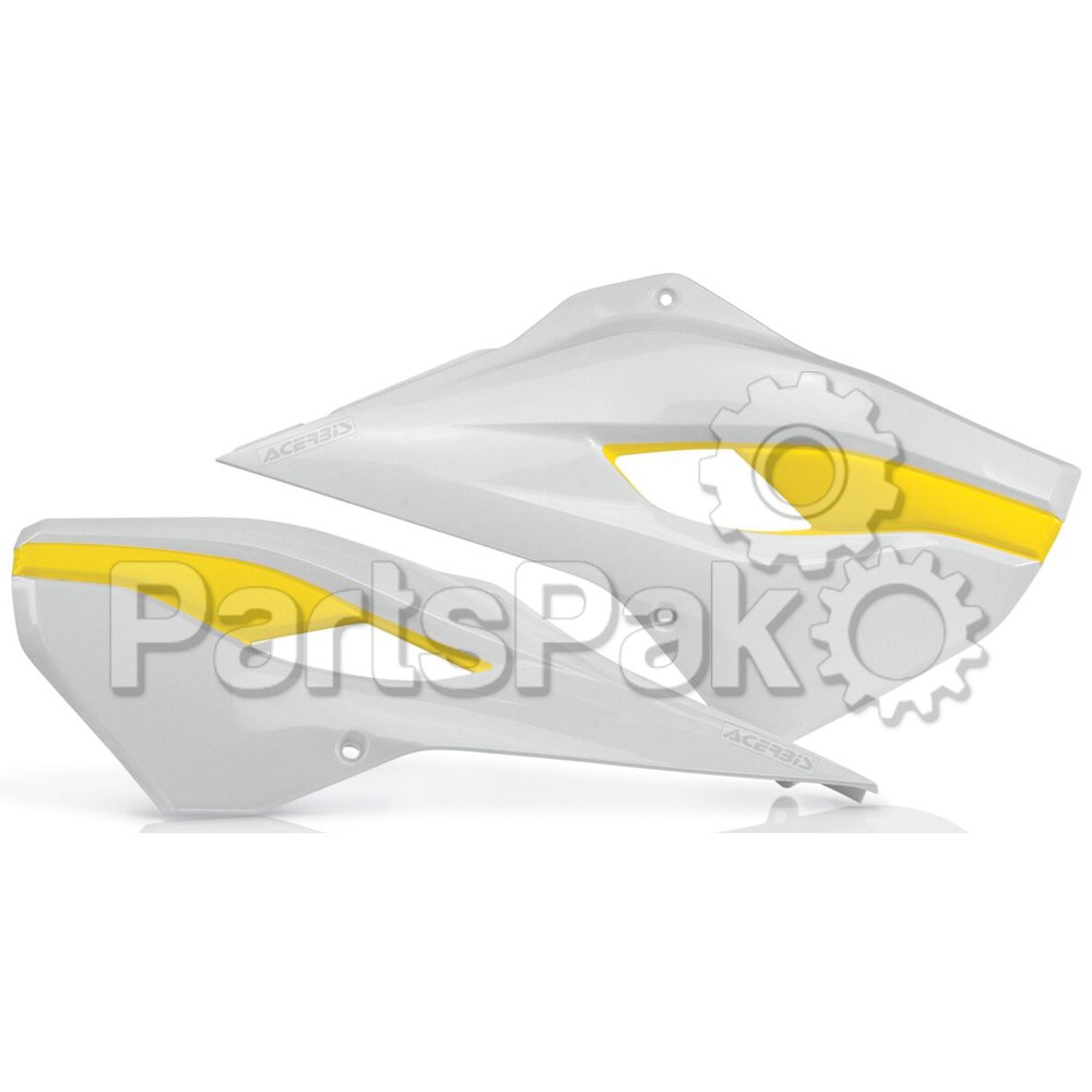 Acerbis 2393411070; Radiator Shrouds White / Yellow