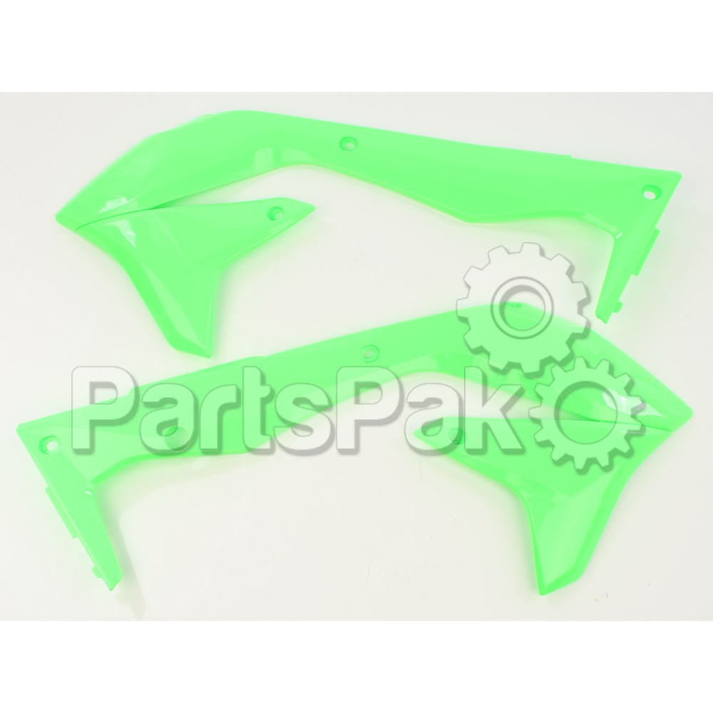 Acerbis 2449690235; Radiator Shrouds Fluorescent Green