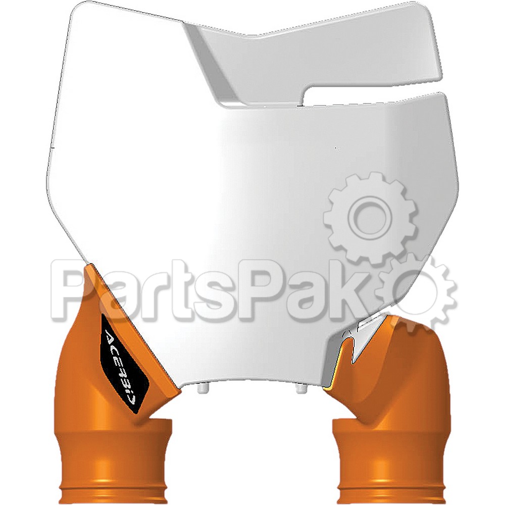 Acerbis 2527425412; Front Number Plate White / Orange