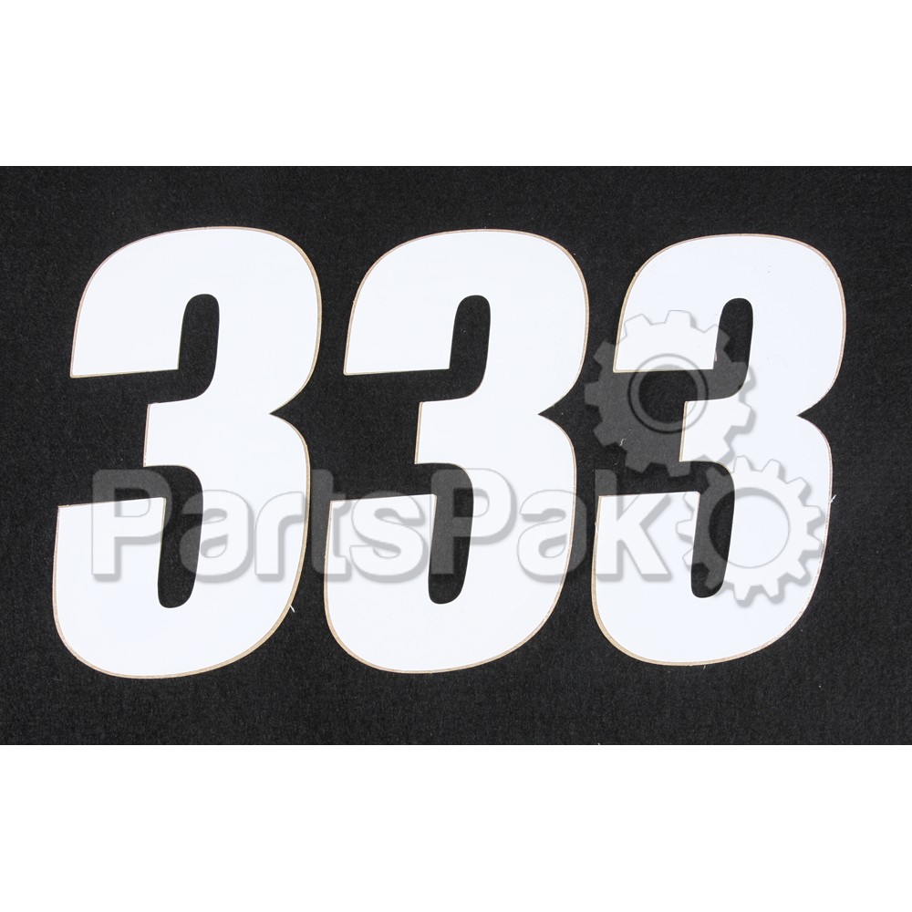 D'Cor Visuals 45-14-3; Number 3 White 4-inch 3-Pack