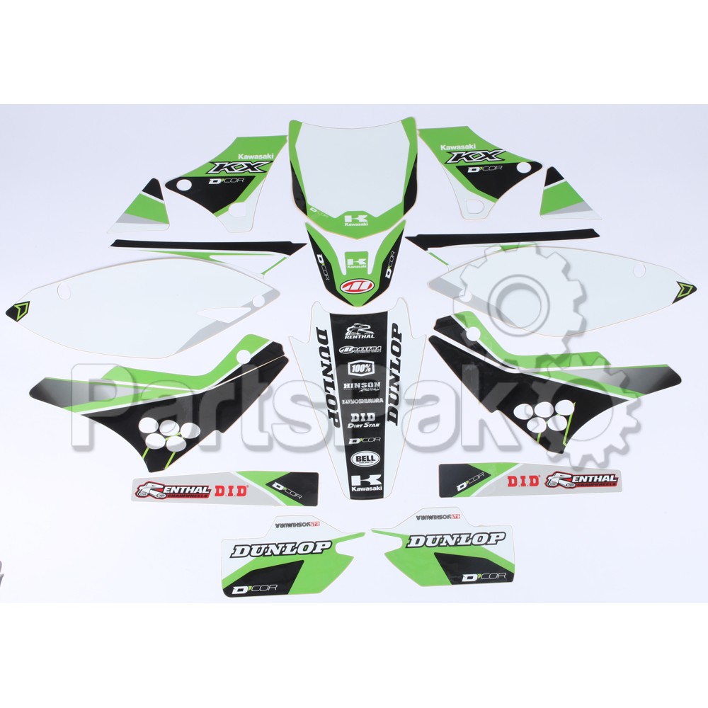D'Cor Visuals 20-20-225; Fits Kawasaki Raceline Graphics Complete Kit Black
