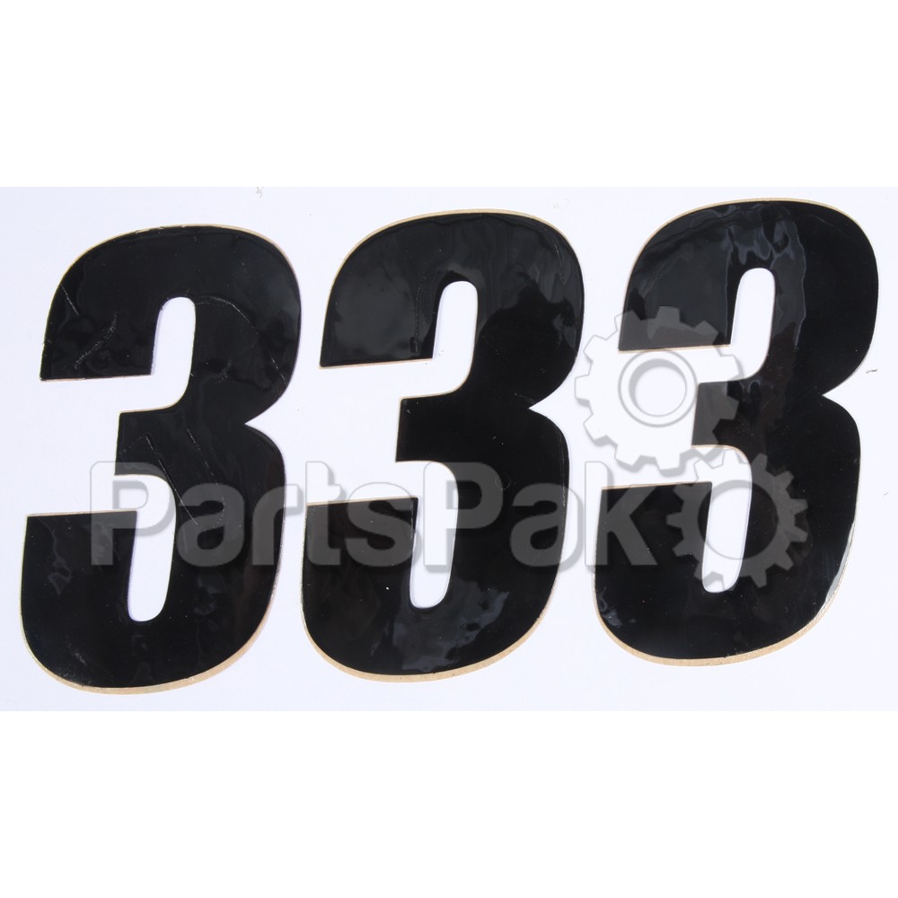 D'Cor Visuals 45-24-3; Number 3 Black 4-inch 3-Pack