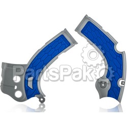 Acerbis 2640271404; X-Grip Frame Guard Silver / Blue; 2-WPS-26402-71404