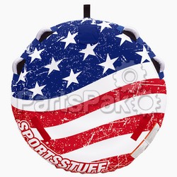 SportsStuff 53-4310; Stars N Stripes Tube, 1-2 Rider Towable American USA Flag Inflatable