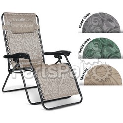 Camco 51830; Zero Gravity Large Black Swirl Chair