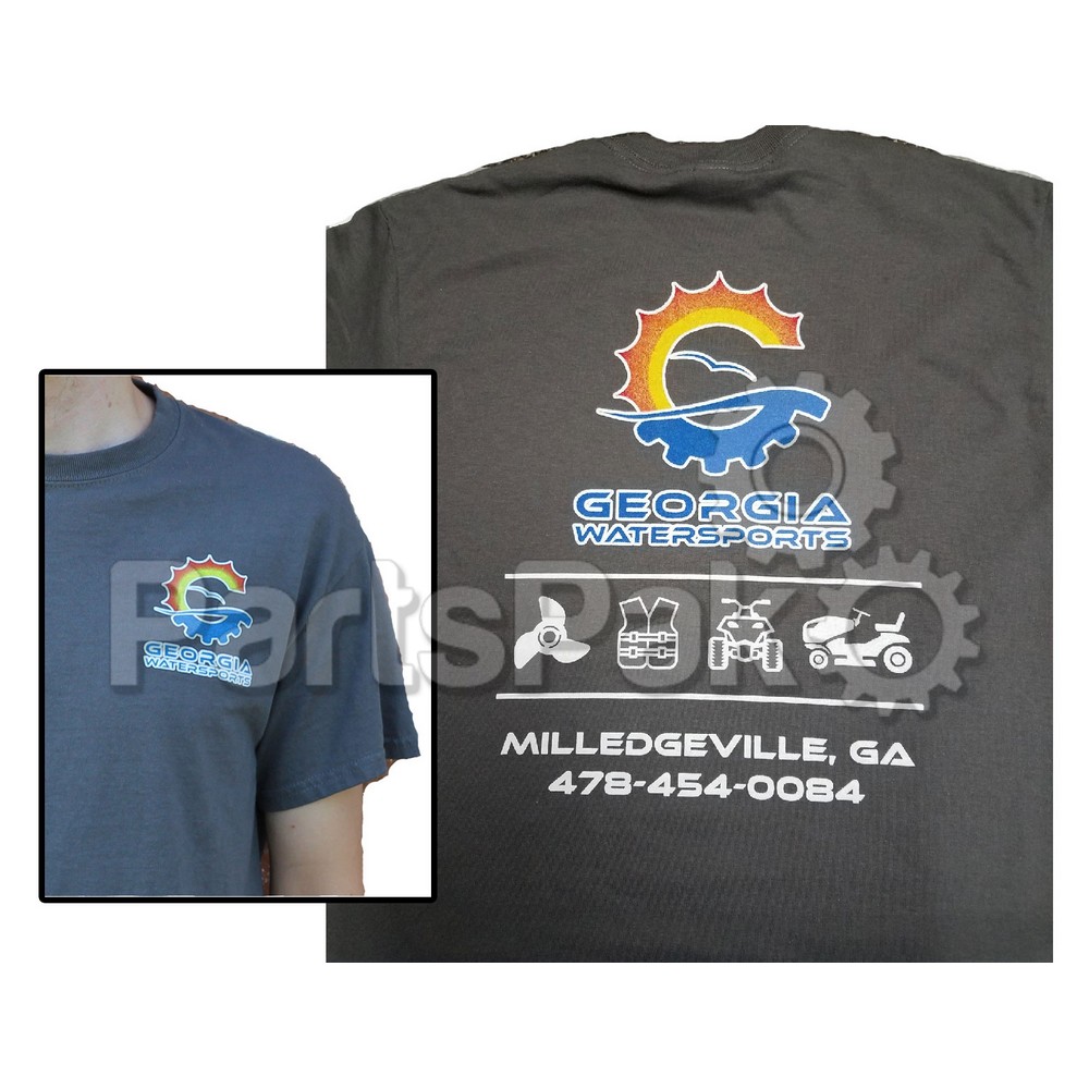 Georgia Watersports GWS-Shirt1-2018-MD; Georgia Watersports Logo Shirt Medium Short Sleeve Charcoal