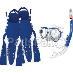 Body Glove 17043SETBLUWHT; Aruba Mask Snork Fin Combo Blue White